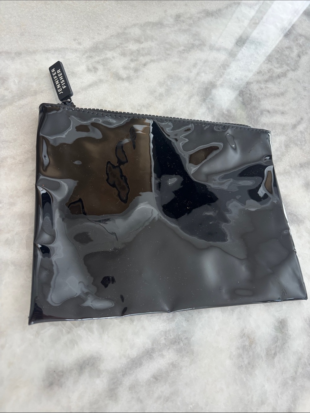 Jennifer Fisher Black Patent Toiletry Pouch